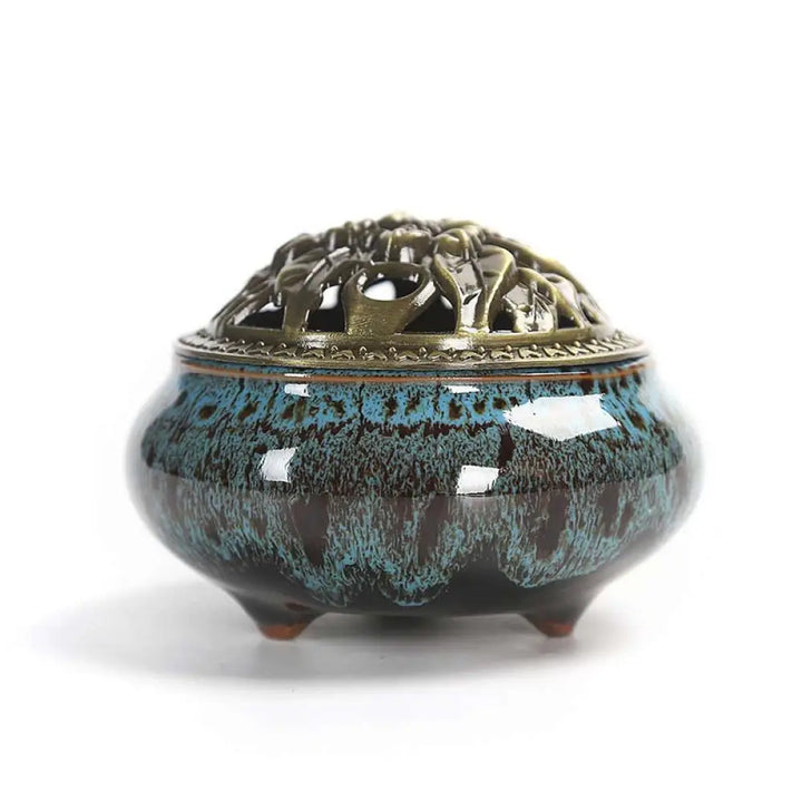 BWOOOH Colorful Ceramic Incense Burner - Blue pattern - Incense Burner