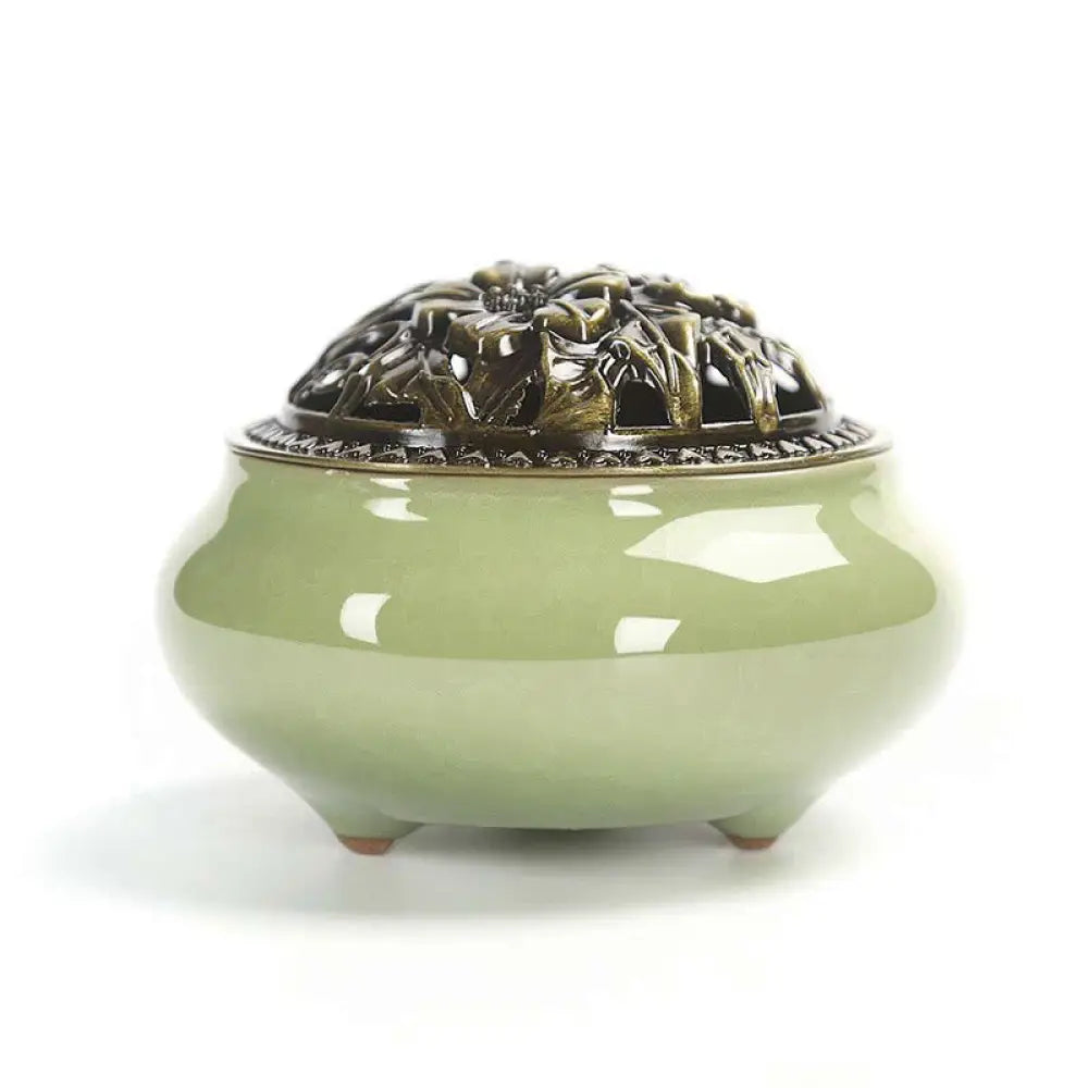 BWOOOH Colorful Ceramic Incense Burner - Yellow-Green - Incense Burner
