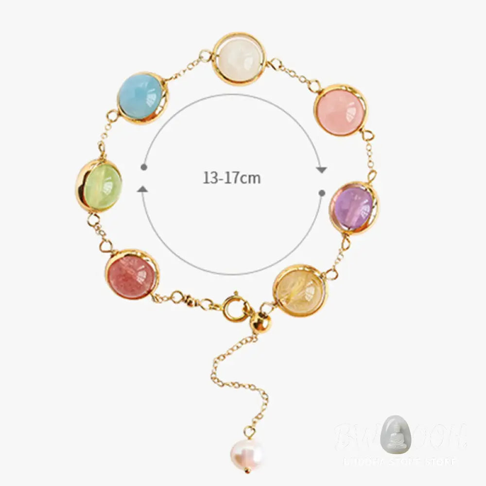 Buddha Stones Colorful Crystal Amethyst Strawberry Quartz Balance Bracelet - Bracelet