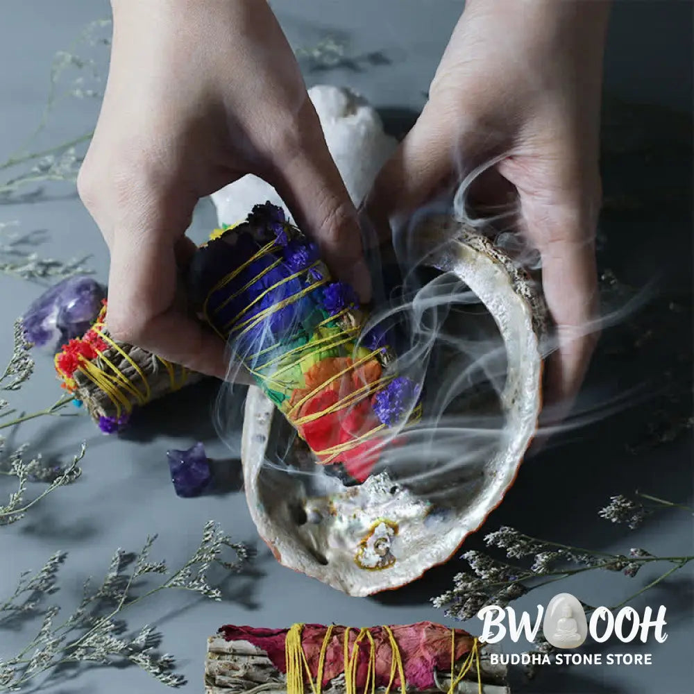 BWOOOH Colorful Daisy Red Rose Flowers Smudge Stick for Home Cleansing Incense Healing Meditation Smudge Sticks
