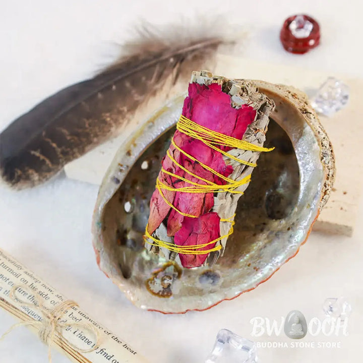 BWOOOH Colorful Daisy Red Rose Flowers Smudge Stick for Home Cleansing Incense Healing Meditation Smudge Sticks