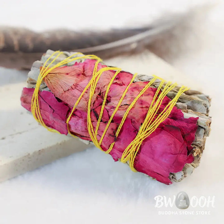 BWOOOH Colorful Daisy Red Rose Flowers Smudge Stick for Home Cleansing Incense Healing Meditation Smudge Sticks