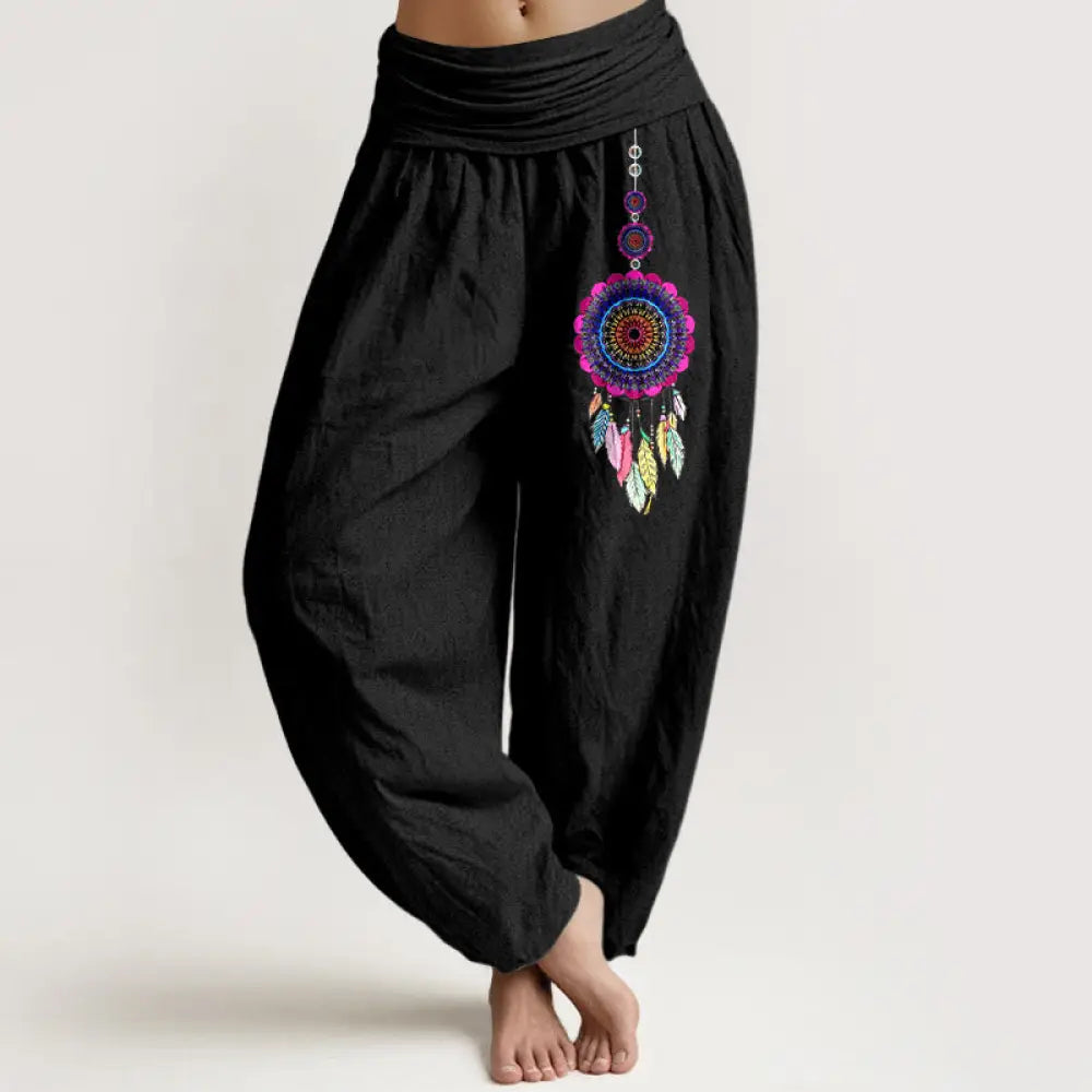 BWOOOH printed harem pants - Colorful Dreamcatchers Pattern Pure Cott