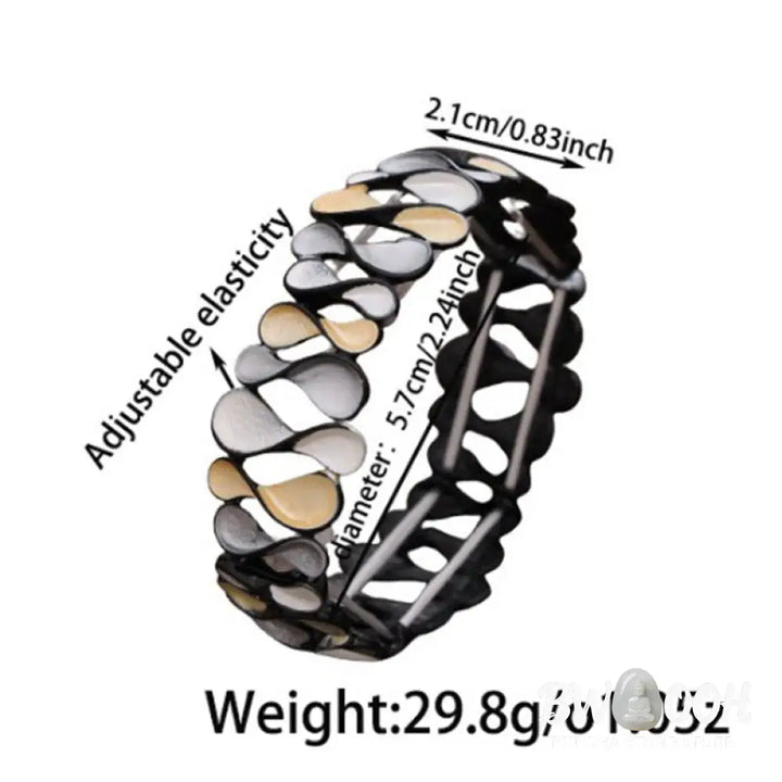 Buddha Stones Colorful Geometric Hollow 8-shaped Alloy Healing Elastic Bracelet Bangle - BWOOOH - Bracelet Bangle