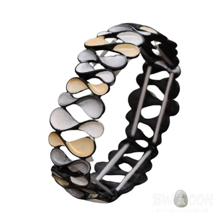 Buddha Stones Colorful Geometric Hollow 8-shaped Alloy Healing Elastic Bracelet Bangle - BWOOOH - Bracelet Bangle