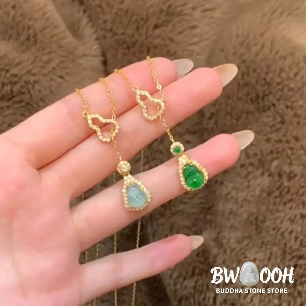 Buddha Stones Colorful Gourd Hollow Design Copper Balance Necklace Pendant - BWOOOH - Necklaces &amp; Pendants