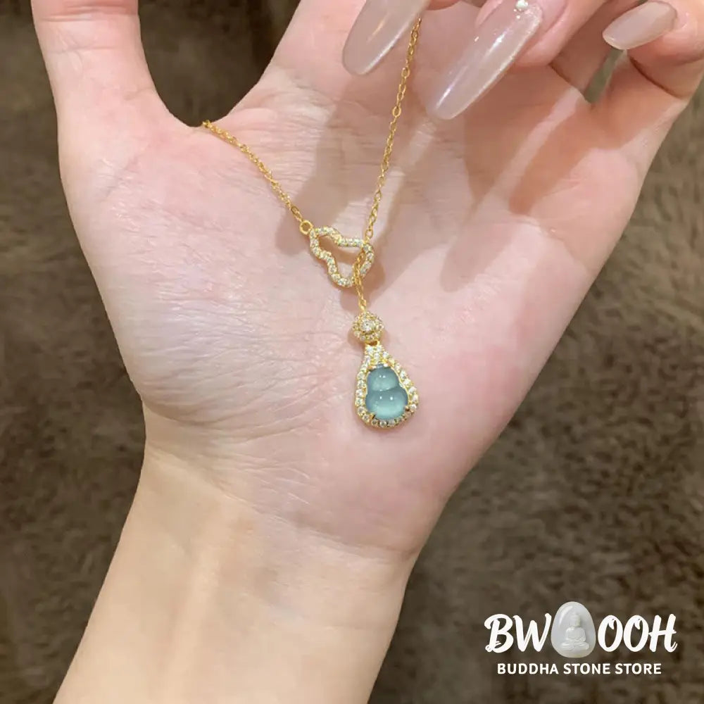 Buddha Stones Colorful Gourd Hollow Design Copper Balance Necklace Pendant - BWOOOH - Necklaces &amp; Pendants