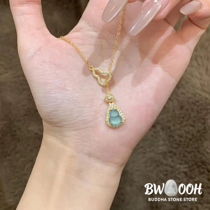 Buddha Stones Colorful Gourd Hollow Design Copper Balance Necklace Pendant - BWOOOH - Necklaces &amp; Pendants