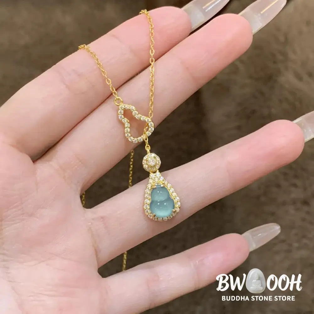 Buddha Stones Colorful Gourd Hollow Design Copper Balance Necklace Pendant - BWOOOH - Necklaces &amp; Pendants