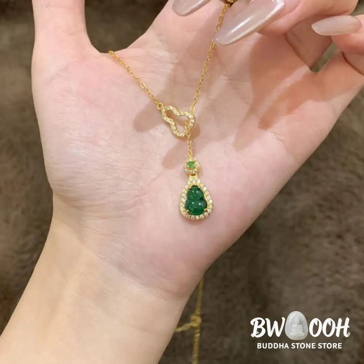 Buddha Stones Colorful Gourd Hollow Design Copper Balance Necklace Pendant - BWOOOH - Necklaces &amp; Pendants