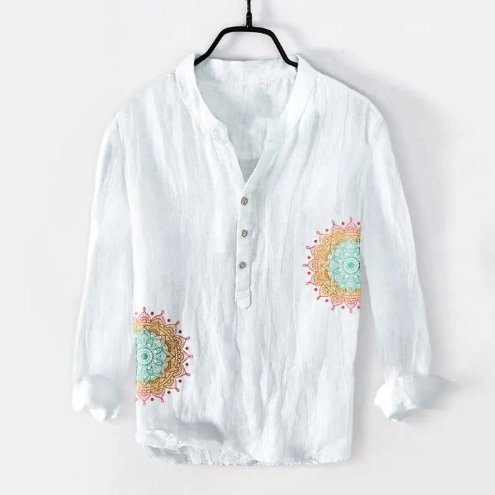 BWOOOH Colorful Mandala Pattern Half Buttons Men&