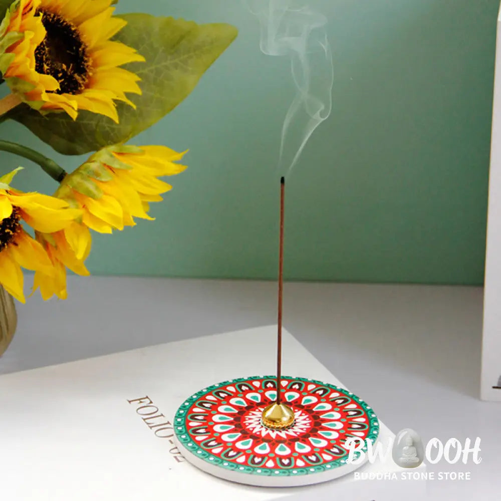 BWOOOH Colorful Pattern Ceramic Blessing Stick Incense Burner - Incense Burner