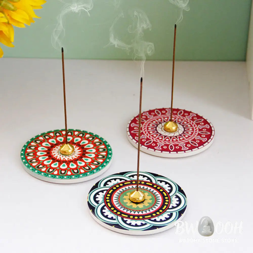 BWOOOH Colorful Pattern Ceramic Blessing Stick Incense Burner - Incense Burner