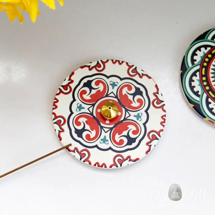 BWOOOH Colorful Pattern Ceramic Blessing Stick Incense Burner - Incense Burner
