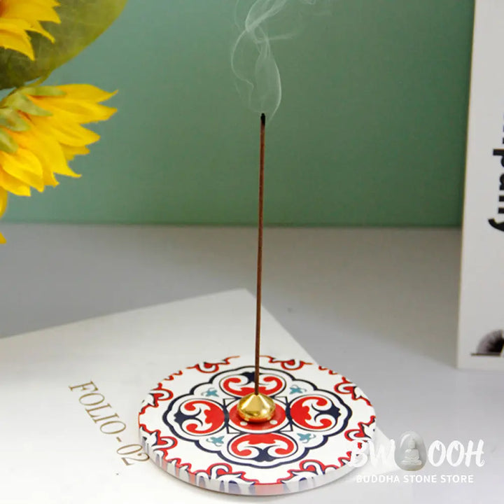 BWOOOH Colorful Pattern Ceramic Blessing Stick Incense Burner - Incense Burner