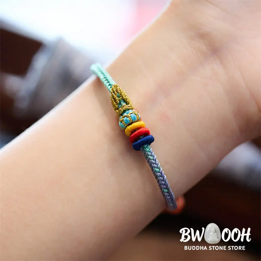 Buddha Stones Colorful Rope Eight Thread Peace Knot Luck Handmade Bracelet - BWOOOH - Bracelet