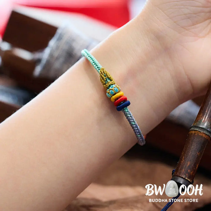 Buddha Stones Colorful Rope Eight Thread Peace Knot Luck Handmade Bracelet - BWOOOH - Bracelet