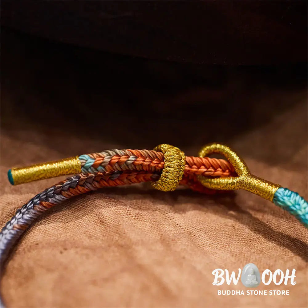 Buddha Stones Colorful Rope Eight Thread Peace Knot Luck Handmade Bracelet - BWOOOH - Bracelet