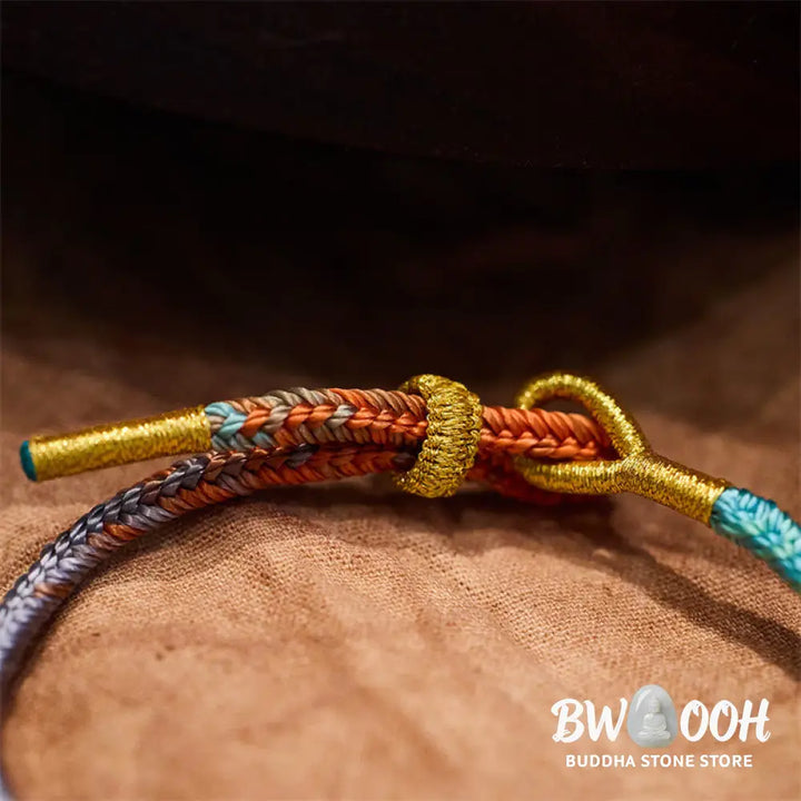 Buddha Stones Colorful Rope Eight Thread Peace Knot Luck Handmade Bracelet - BWOOOH - Bracelet