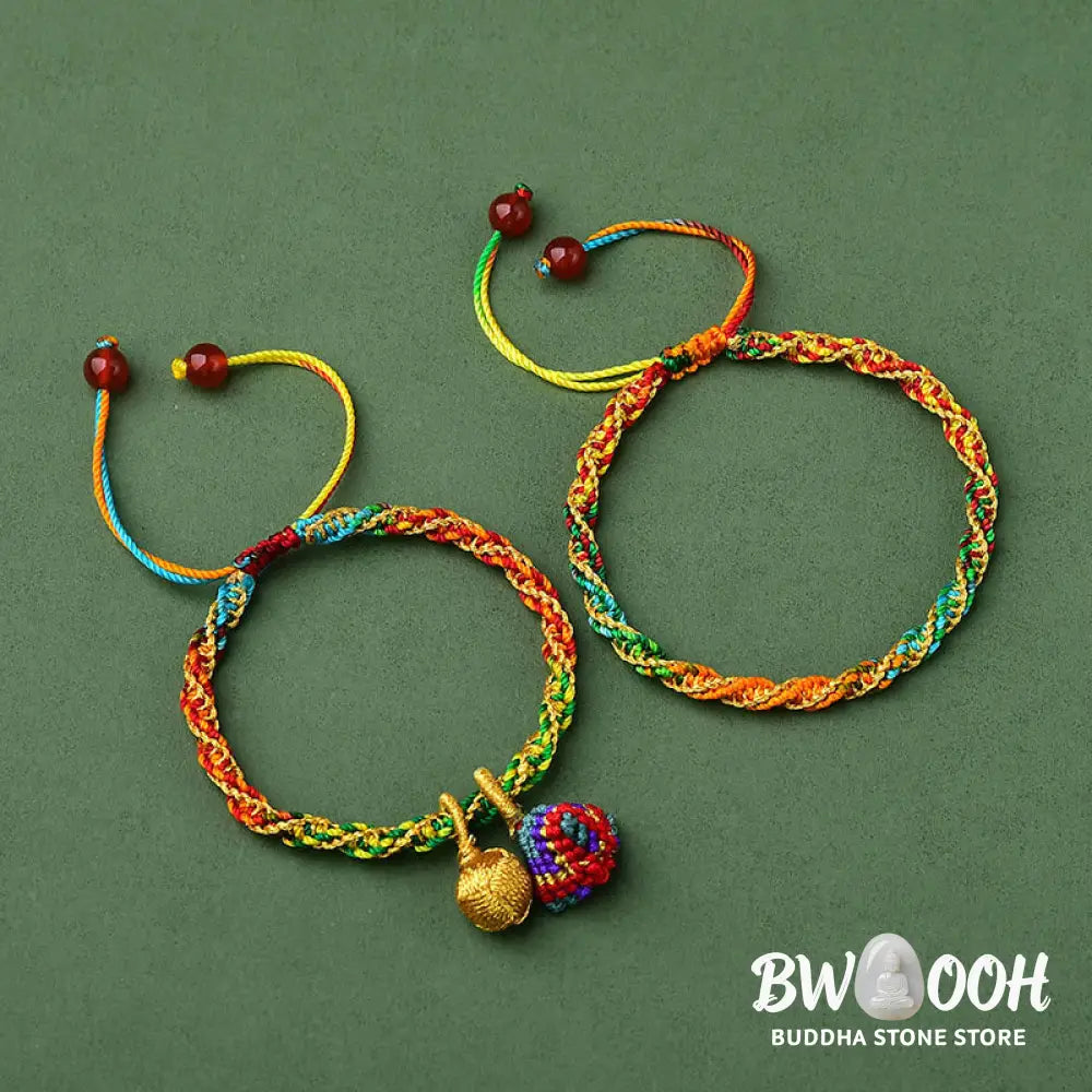 Buddha Stones Colorful Rope Luck Handcrafted Zongzi Charm Bracelet - BWOOOH - Bracelet