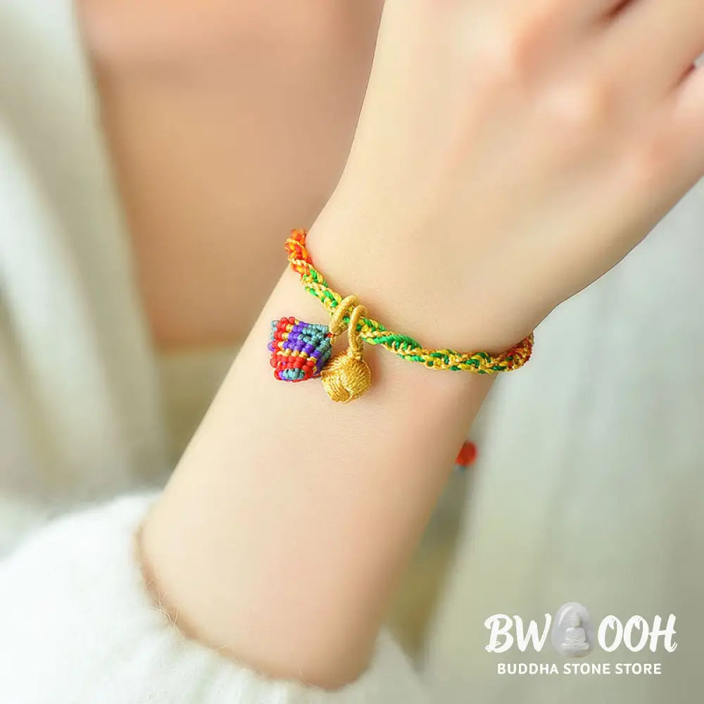 Buddha Stones Colorful Rope Luck Handcrafted Zongzi Charm Bracelet - BWOOOH - Bracelet