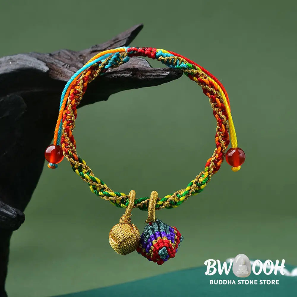 Buddha Stones Colorful Rope Luck Handcrafted Zongzi Charm Bracelet - BWOOOH - Bracelet