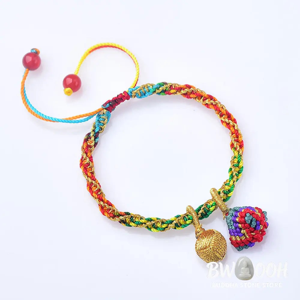 Buddha Stones Colorful Rope Luck Handcrafted Zongzi Charm Bracelet - BWOOOH - Bracelet