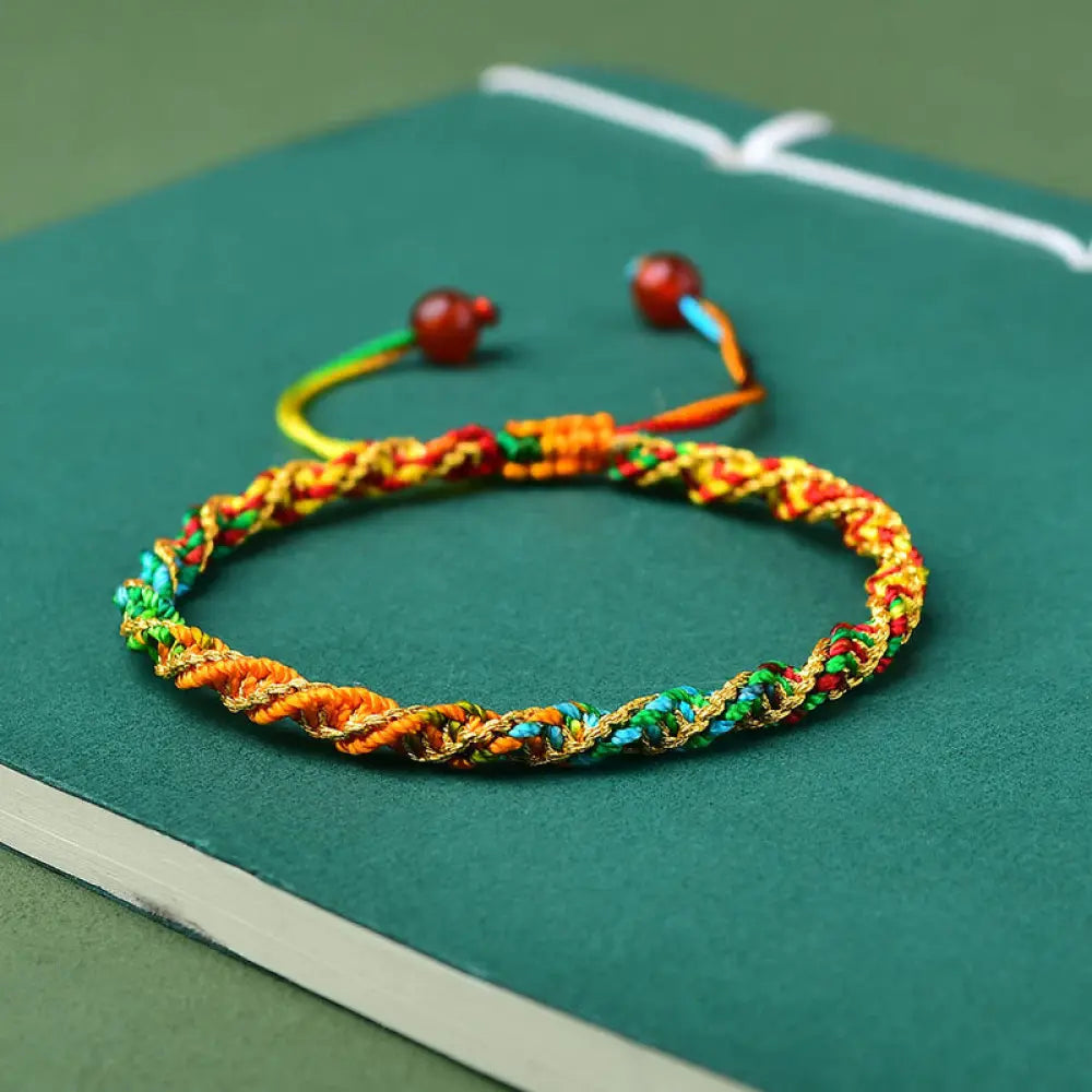 Buddha Stones Colorful Rope Luck Handcrafted Zongzi Charm Bracelet - BWOOOH - Colorful Rope / Children(Wrist