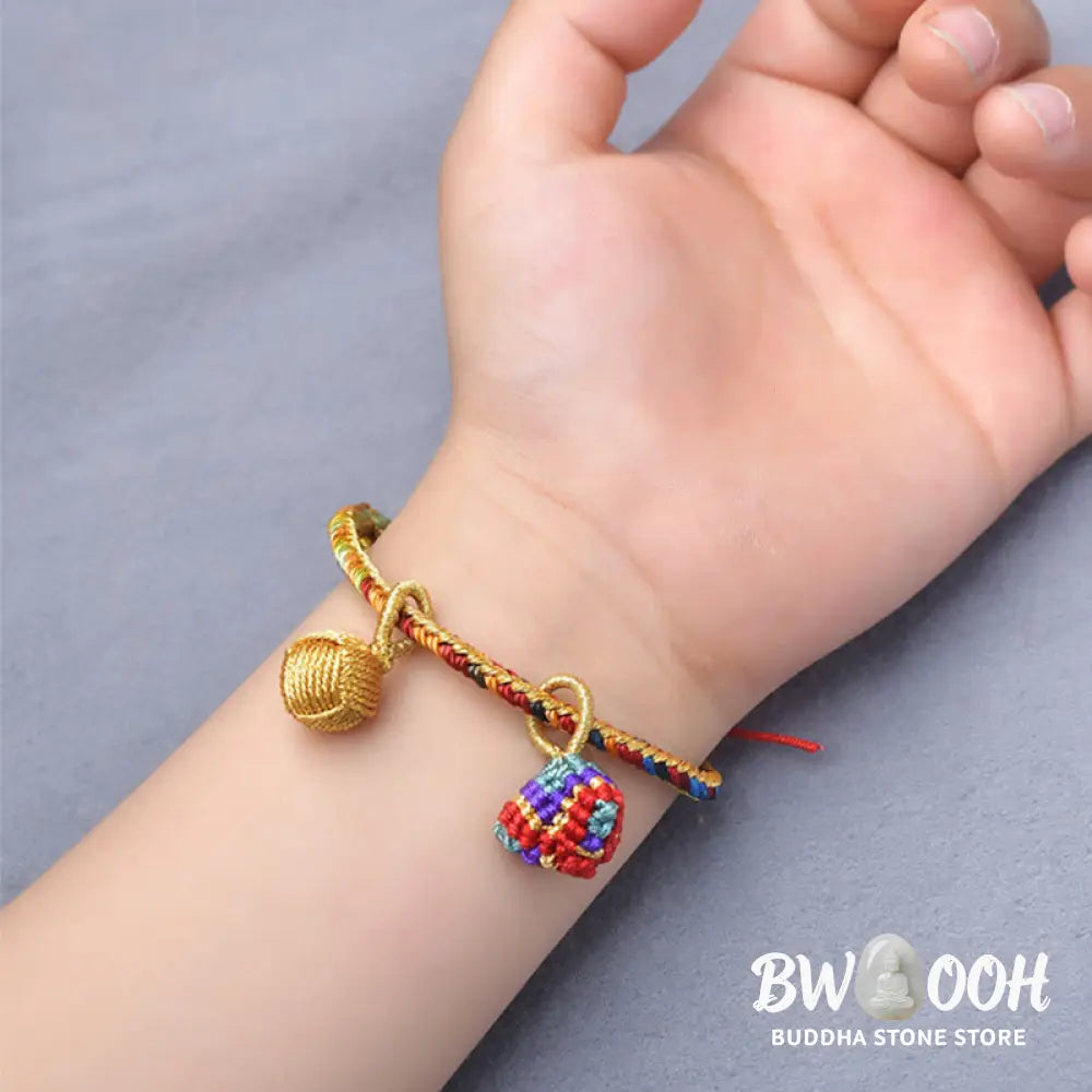 BWOOOH Colorful Rope Luck Handmade Zongzi Golden Ball Charm Bracelet - Colorful Golden Zongzi Broom&amp;Red String