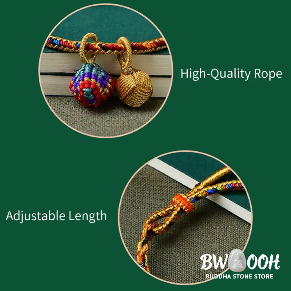 BWOOOH Colorful Rope Luck Handmade Zongzi Golden Ball Charm Bracelet - Colorful Golden Zongzi Broom&amp;Red String