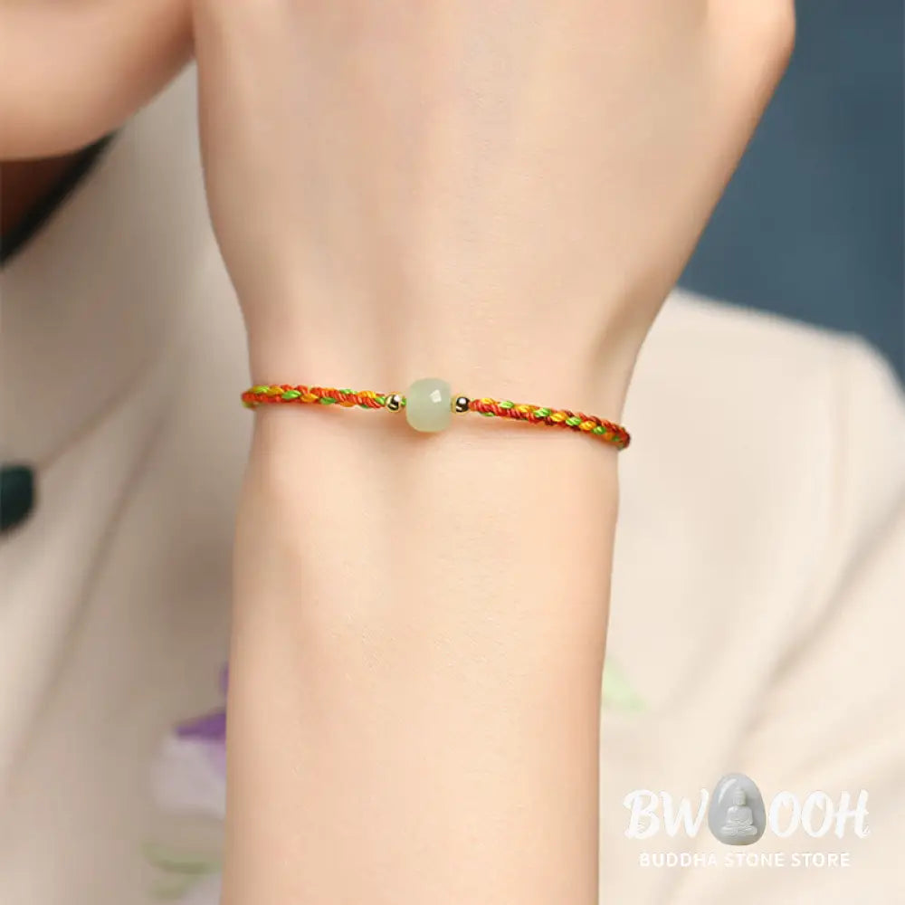 Buddha Stones Colorful Rope Luck Jade Bead Abundance Bracelet - BWOOOH - Bracelet