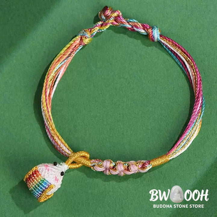 Buddha Stones Colorful Rope Peach Blossom Knot Zongzi Braided Bracelet - BWOOOH - Bracelet