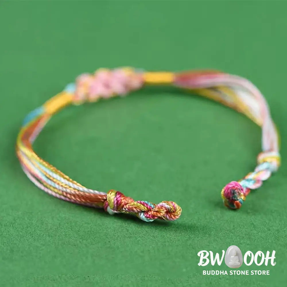 Buddha Stones Colorful Rope Peach Blossom Knot Zongzi Braided Bracelet - BWOOOH - Bracelet