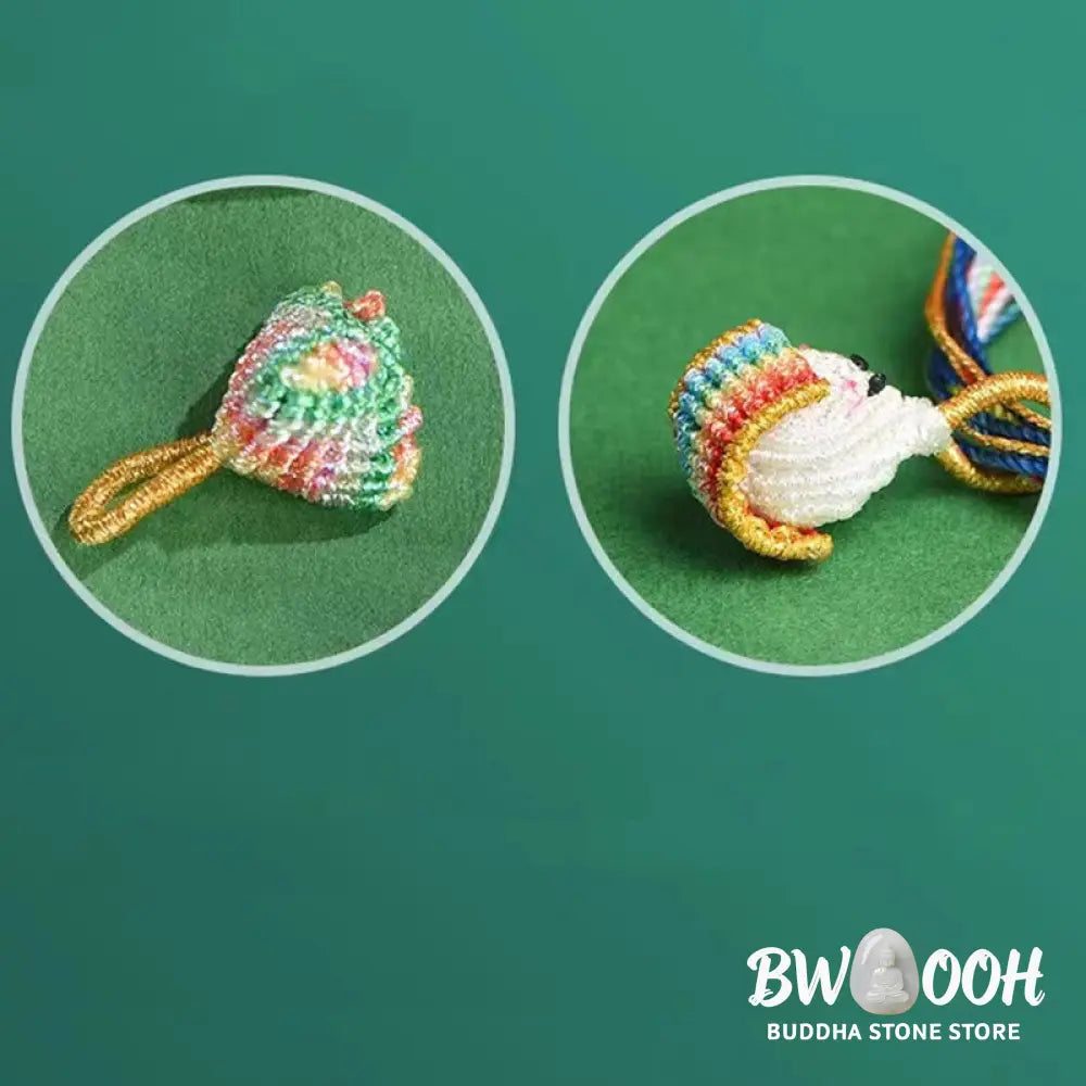 Buddha Stones Colorful Rope Peach Blossom Knot Zongzi Braided Bracelet - BWOOOH - Bracelet