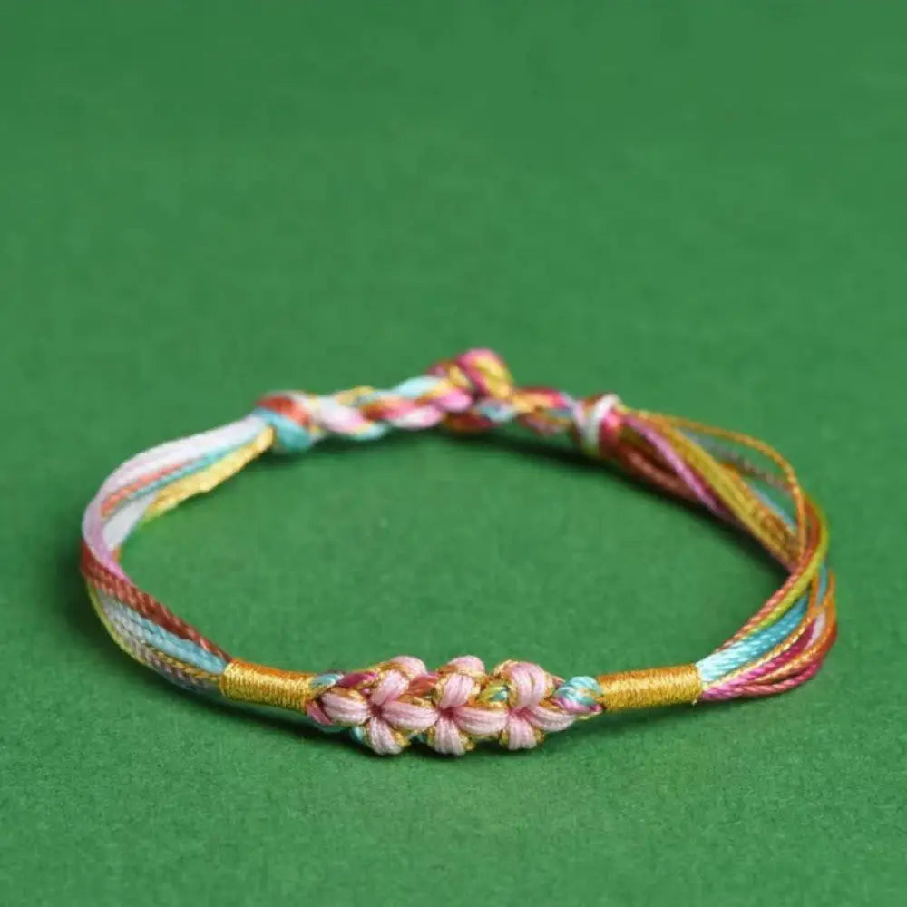 BWOOOH Colorful Rope Peach Blossom Knot Zongzi Braided Bracelet — natural stone Tibetan bracelet for spiritual healing and...