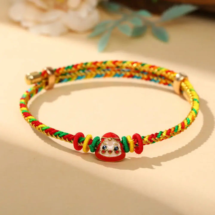 BWOOOH Colorful Rope Zongzi Pattern Luck Handmade Child Adult Bracelet - Golden Colorful Rope-Single