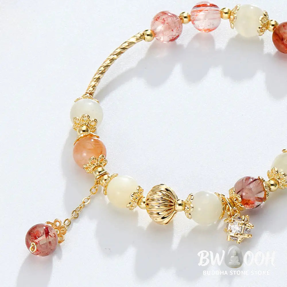 Buddha Stones Colorful Rutilated Quartz Cat Eye Zircon Auspiciousness Bead Bracelet - BWOOOH - Rutilated