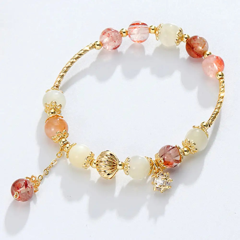 BWOOOH Colorful Rutilated Quartz Cat Eye Zircon Auspiciousness Bead Bracelet - BWOOOH - Rutilated