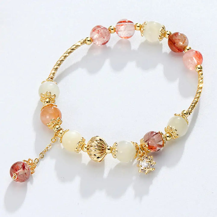 BWOOOH Colorful Rutilated Quartz Cat Eye Zircon Auspiciousness Bead Bracelet - BWOOOH - Rutilated