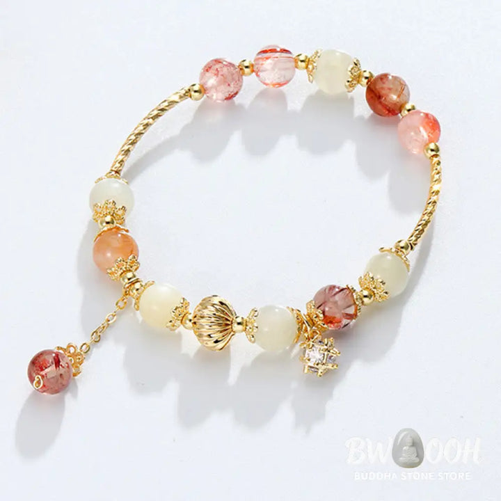 Buddha Stones Colorful Rutilated Quartz Cat Eye Zircon Auspiciousness Bead Bracelet - BWOOOH - Rutilated