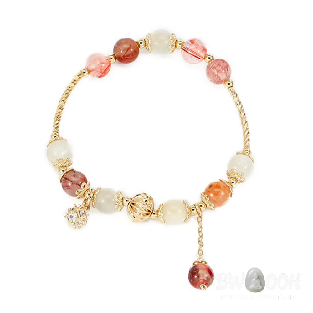 Buddha Stones Colorful Rutilated Quartz Cat Eye Zircon Auspiciousness Bead Bracelet - BWOOOH - Rutilated