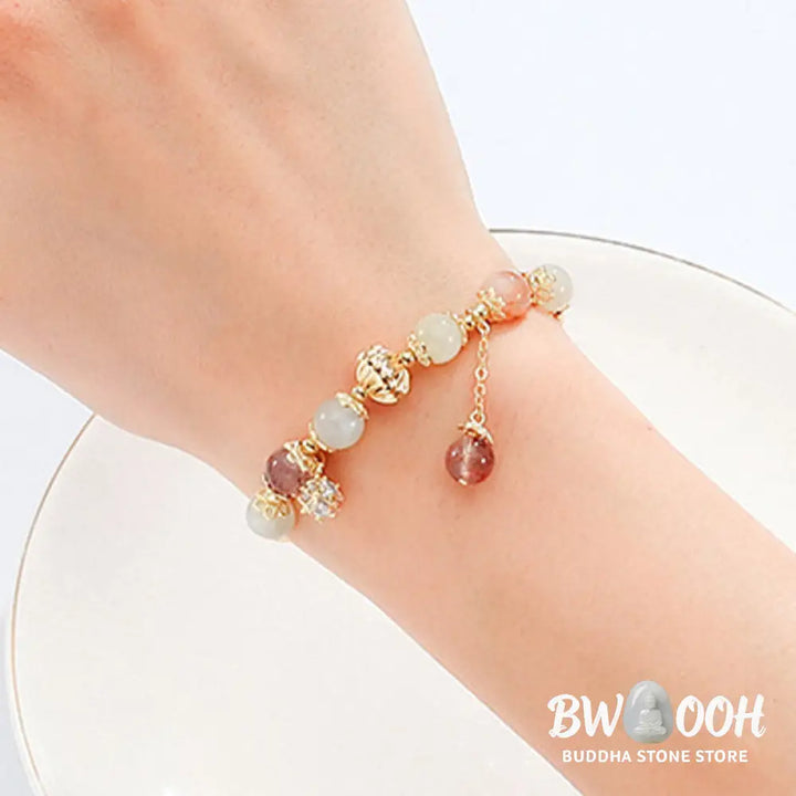 Buddha Stones Colorful Rutilated Quartz Cat Eye Zircon Auspiciousness Bead Bracelet - BWOOOH - Rutilated