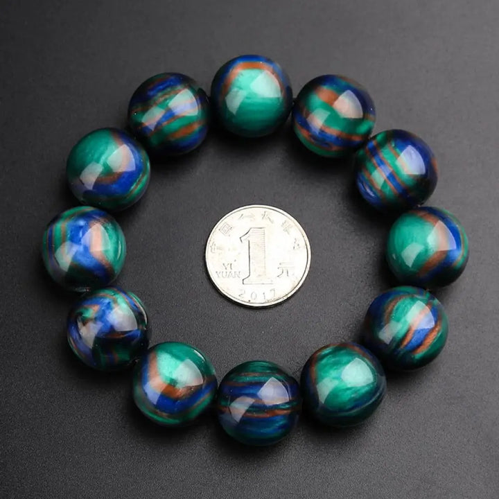 BWOOOH Colorful Sea Willow Mala bracelet ring, crafted from imitation black coral, featuring 108 beads (8mm) for meditation, symbolizing success, prosperity, and emotional healing. A high-end spiritual accessory. - View 7