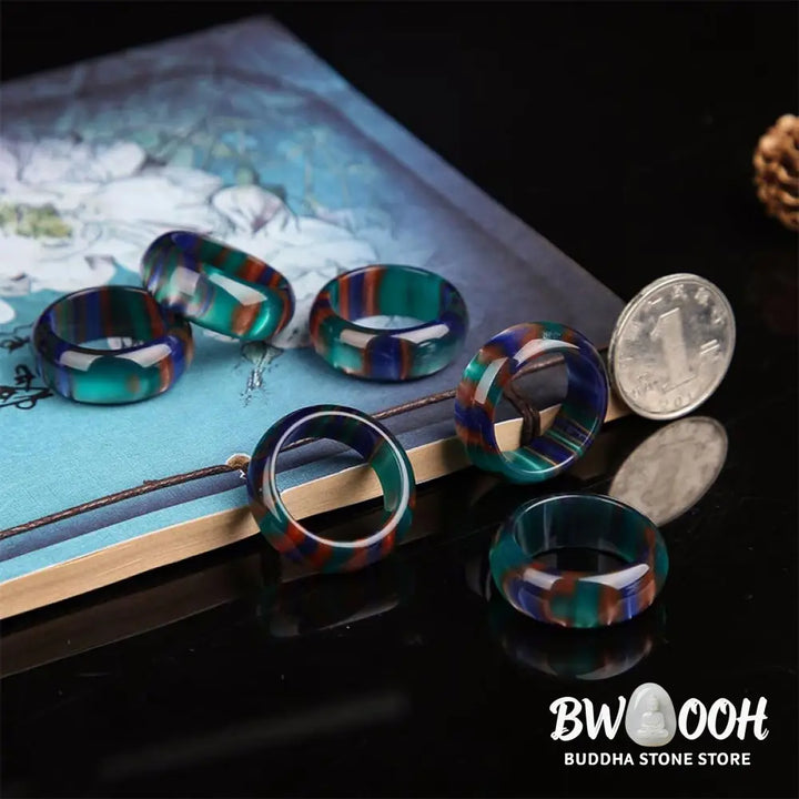 BWOOOH Colorful Sea Willow Mala bracelet ring, crafted from imitation black coral, featuring 108 beads (8mm) for meditation, symbolizing success, prosperity, and emotional healing. A high-end spiritual accessory. - View 3