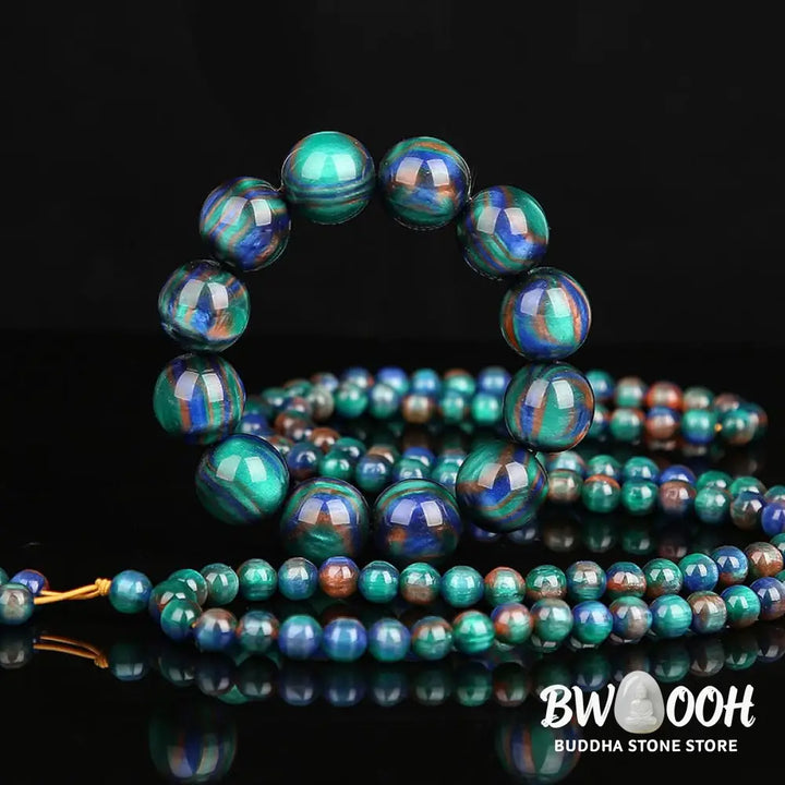 BWOOOH Colorful Sea Willow Mala bracelet ring, crafted from imitation black coral, featuring 108 beads (8mm) for meditation, symbolizing success, prosperity, and emotional healing. A high-end spiritual accessory. - View 4