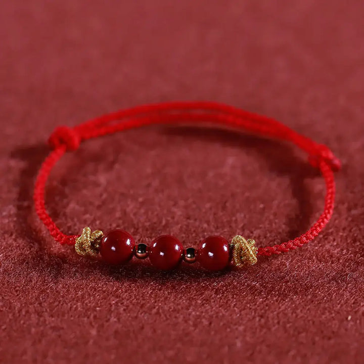 BWOOOH Colorful String Cinnabar Calm Bracelet - BWOOOH - Red String Cinnabar(Wrist Circumference: 15-17cm)