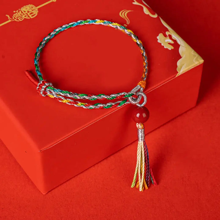 BWOOOH Colorful String Cinnabar Concentration Bracelet - BWOOOH - Silver Yellow Blue / 11-12cm - Bracelet