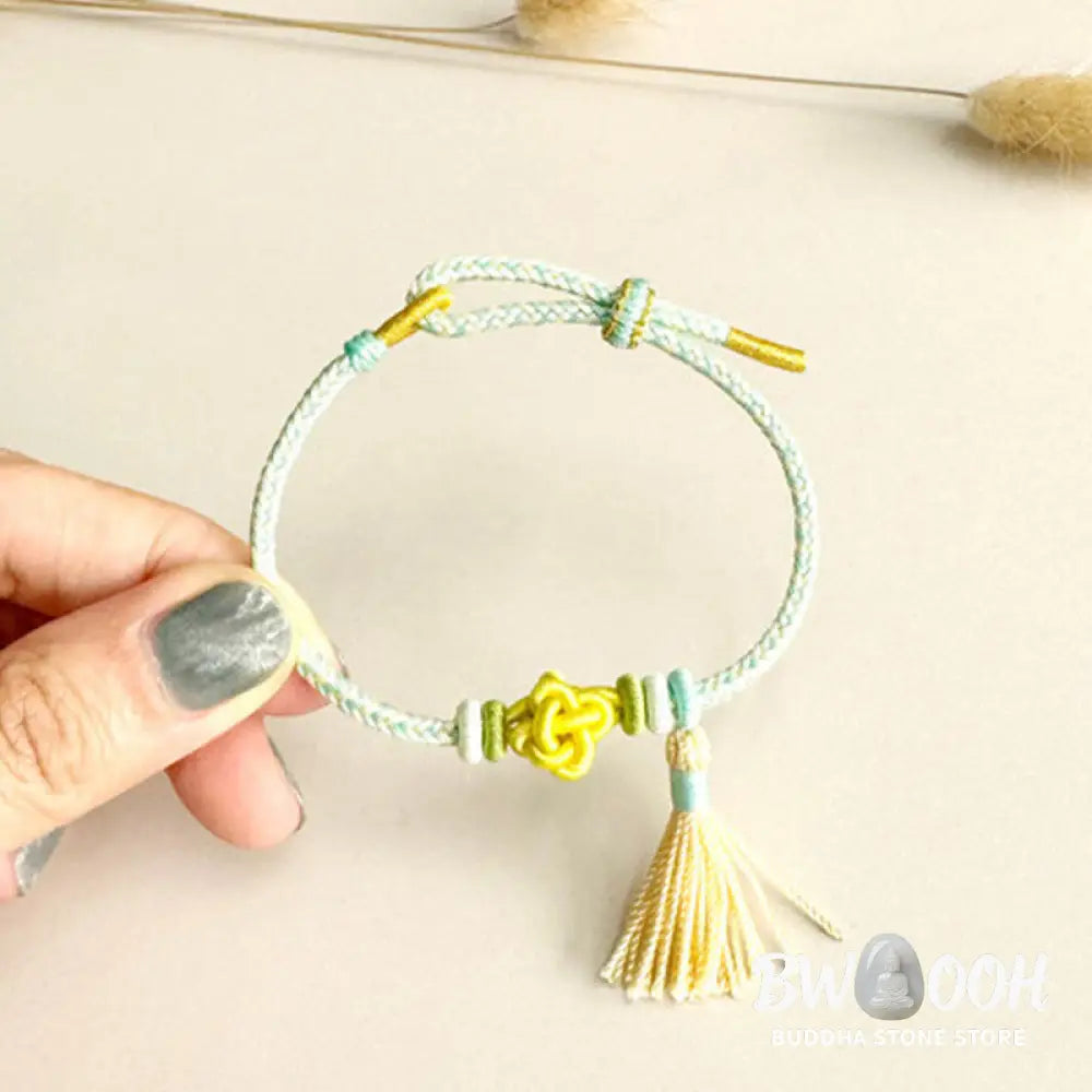 Buddha Stones Colorful String Peach Blossom Knot Tassels Protection Bracelet - BWOOOH - Bracelet