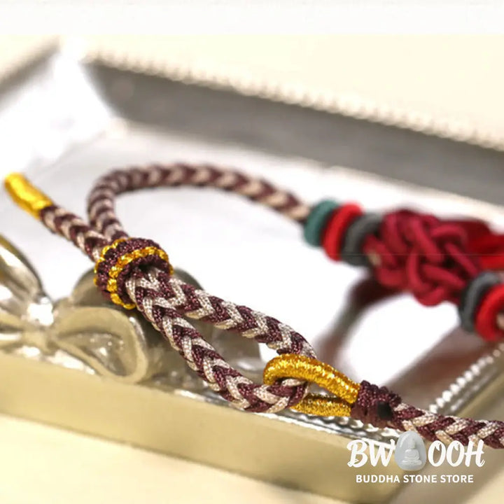 Buddha Stones Colorful String Peach Blossom Knot Tassels Protection Bracelet - BWOOOH - Bracelet