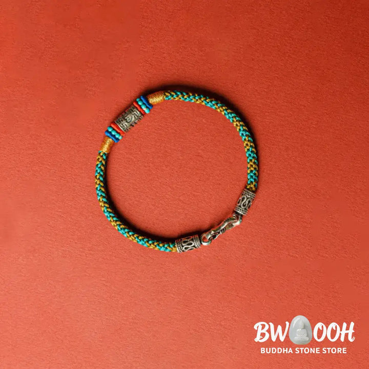 Buddha Stones Colorful String Six True Words 925 Silver Focus Bracelet - BWOOOH - Bracelet